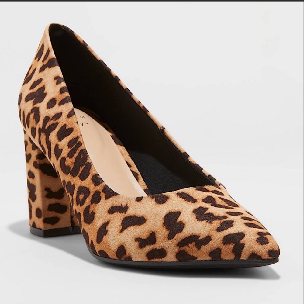 A New Day Bonny Leopard Print Block Heel Size 8